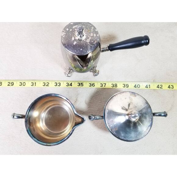 Sheridan Silverplate Sugar Bowl Creamer Coffee Pourer Vintage Collectible - Picture 14 of 15